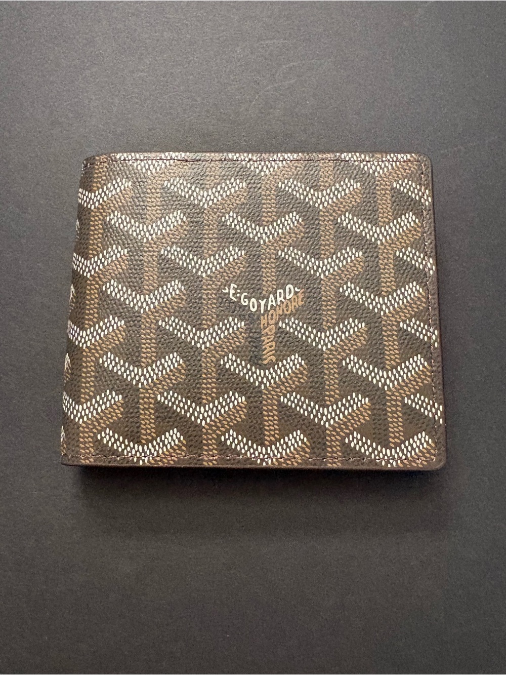 Fashion Men’s Brown Bifold Wallet Multicolored Print
